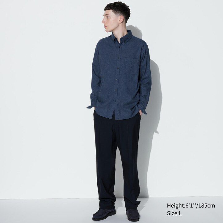 uniqlo flannel regular fit-shirt mens shirts olive
