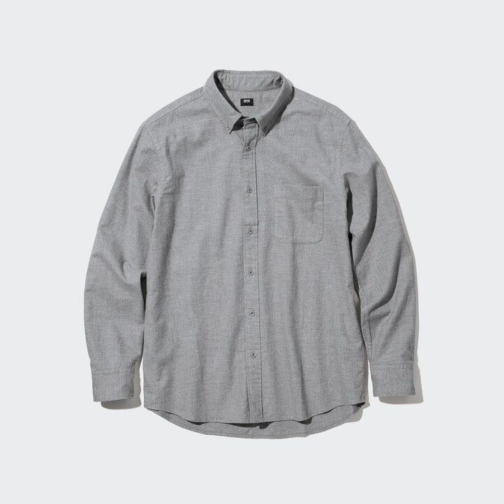 uniqlo flannel regular fit-shirt mens shirts olive