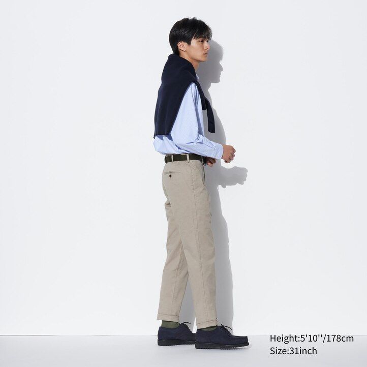 uniqlo slim fit chino mens trousers dark grey