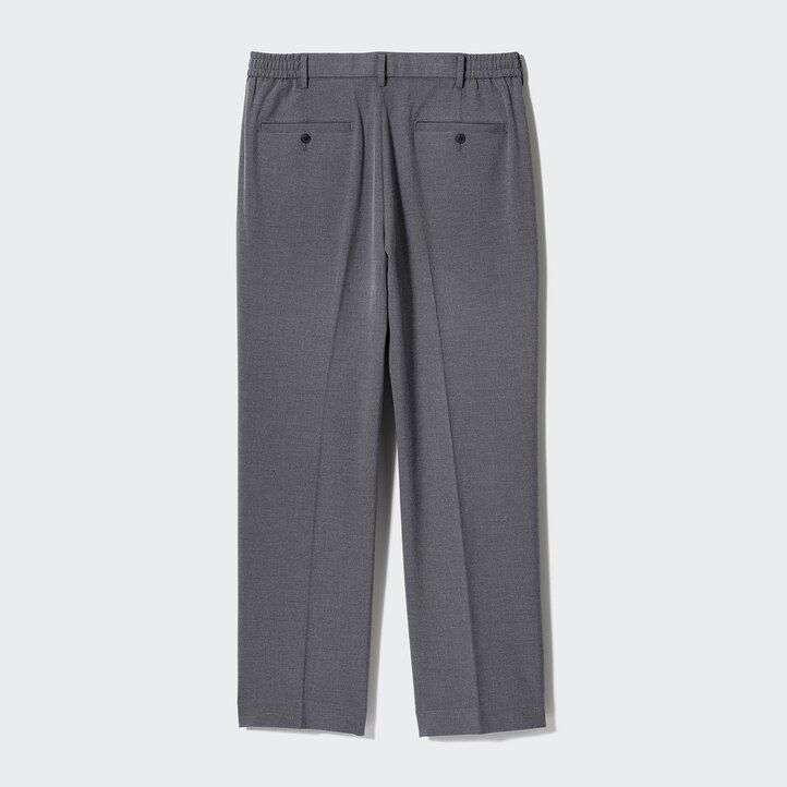 uniqlo pleated wide leg mens trousers beige