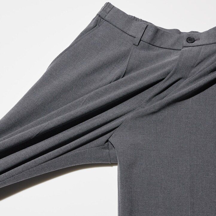 uniqlo pleated wide leg mens trousers beige