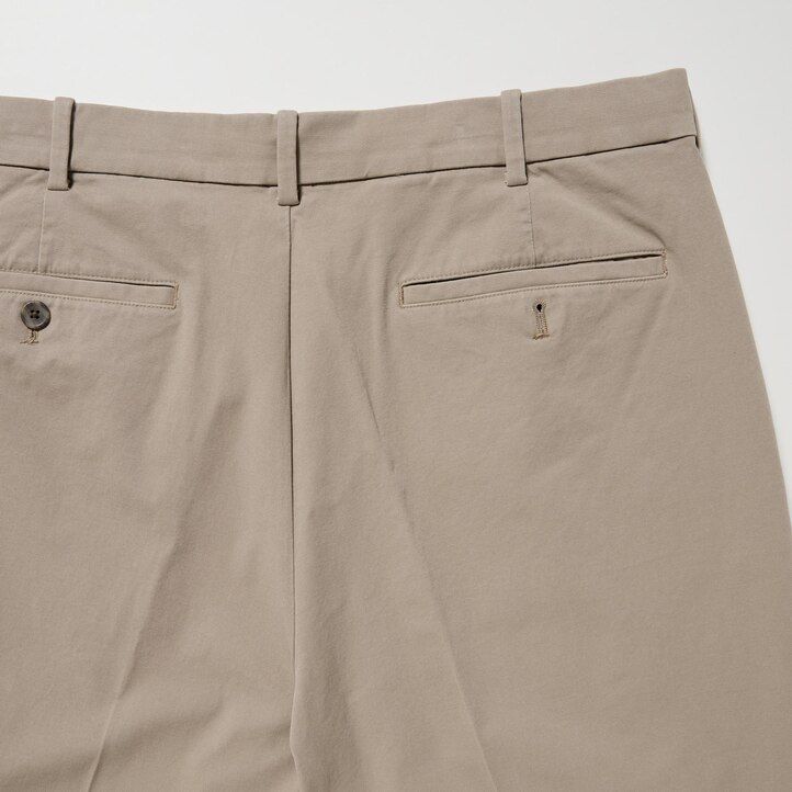 navy mens uniqlo smart cotton ankle length trousers
