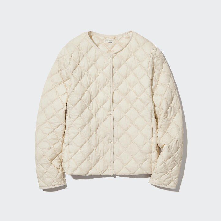 black womens uniqlo warm padded quilted jackets