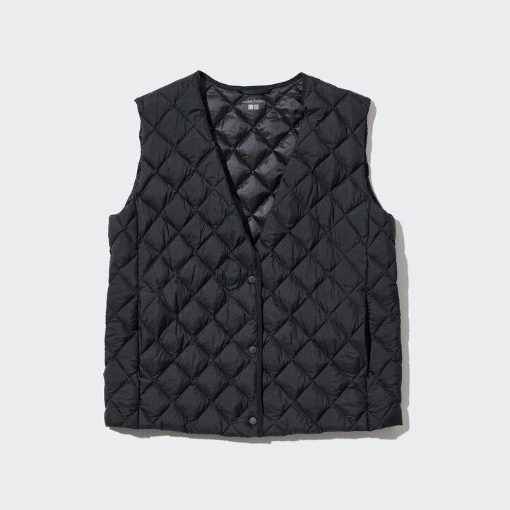 womens uniqlo warm padded quilted jackets black