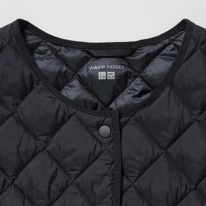 womens uniqlo warm padded quilted jackets black