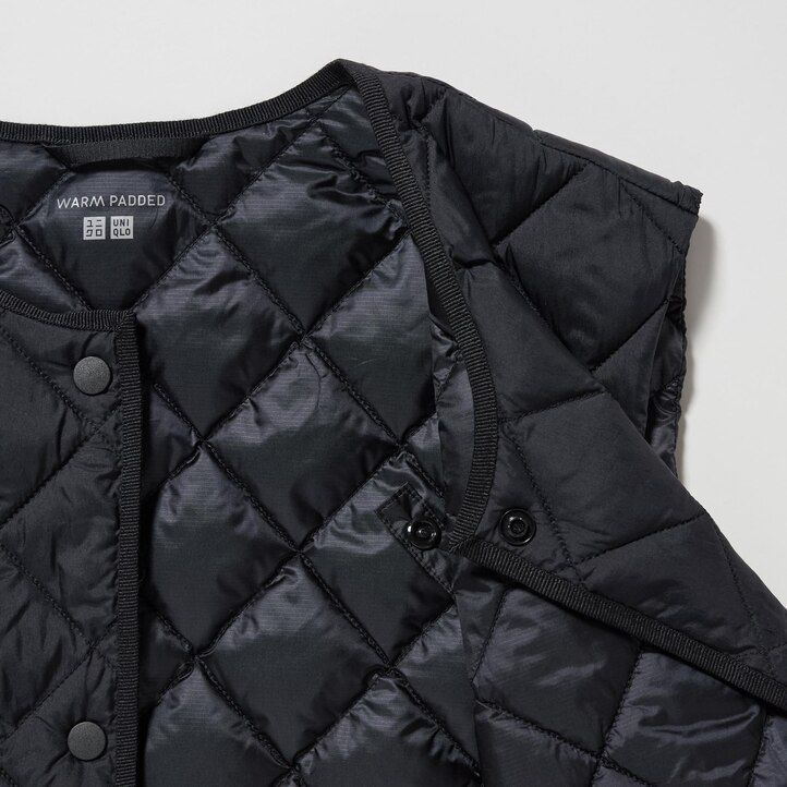 womens uniqlo warm padded quilted jackets black