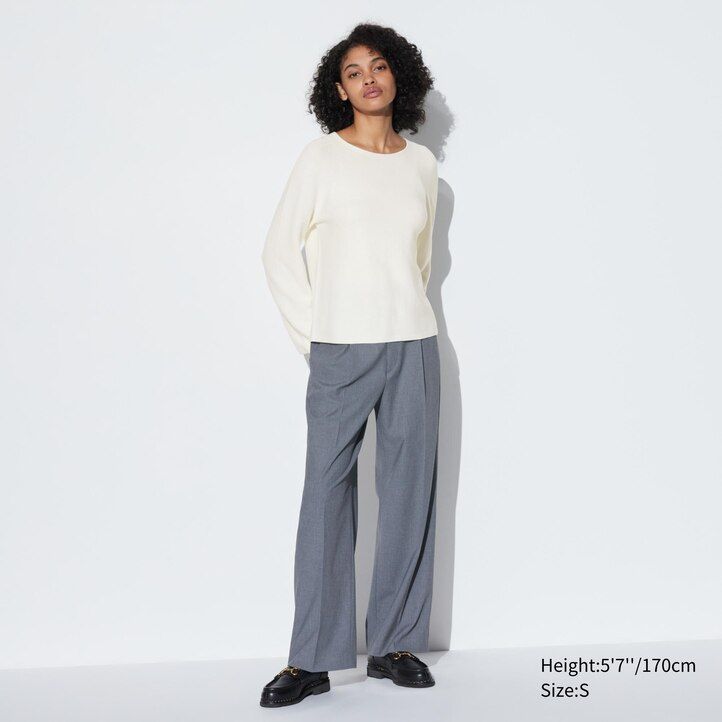 uniqlo 3d knit seamless cotton crew neck womens jumpers red