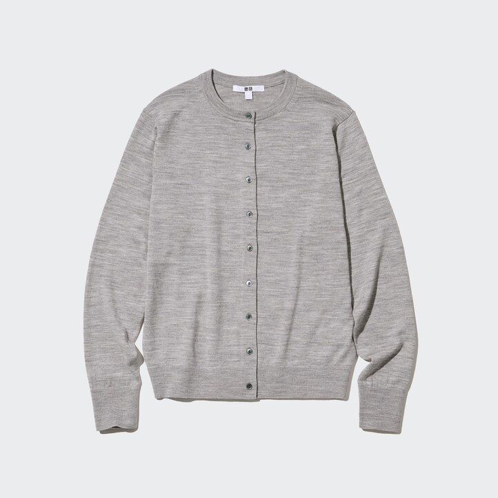 uniqlo 100pct extra fine merino crew neck womens jumpers grey