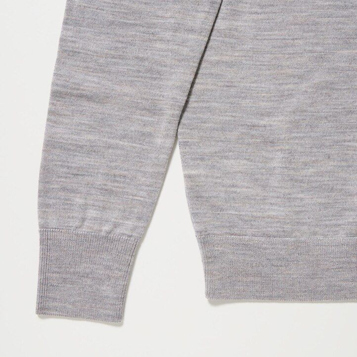 uniqlo 100pct extra fine merino crew neck womens jumpers grey