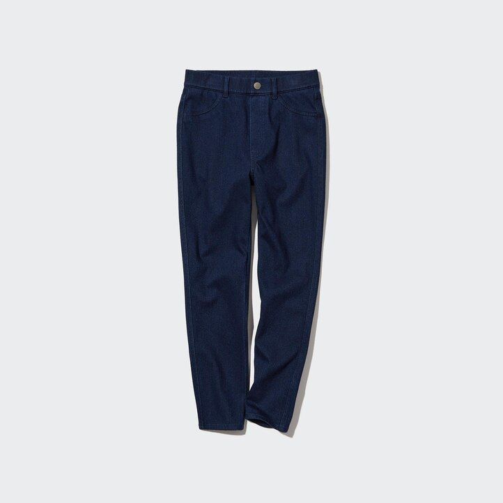 uniqlo ultra stretch high rise cropped womens tops blue