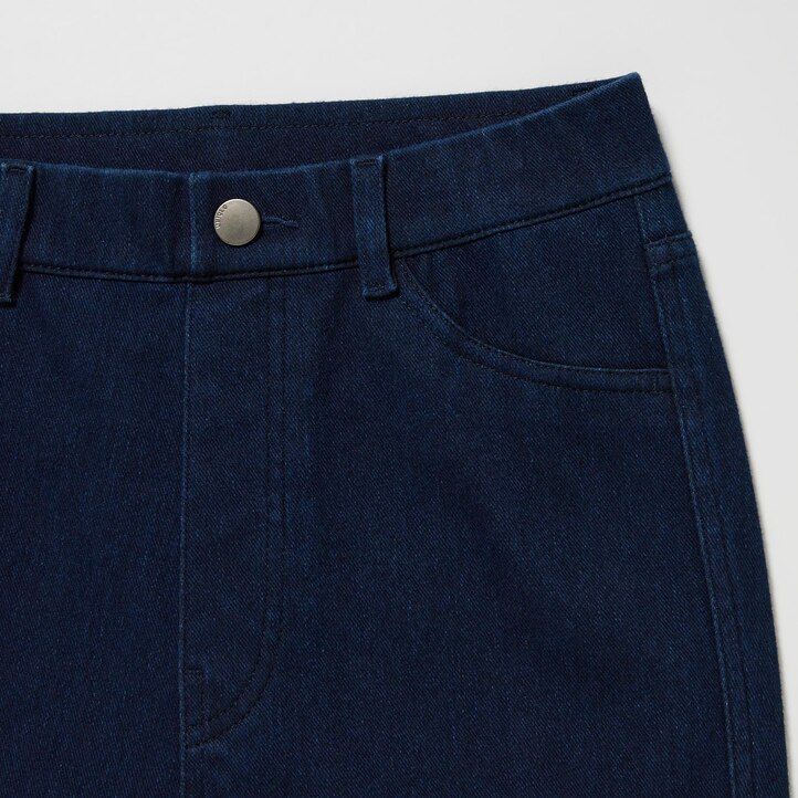 uniqlo ultra stretch high rise cropped womens tops blue